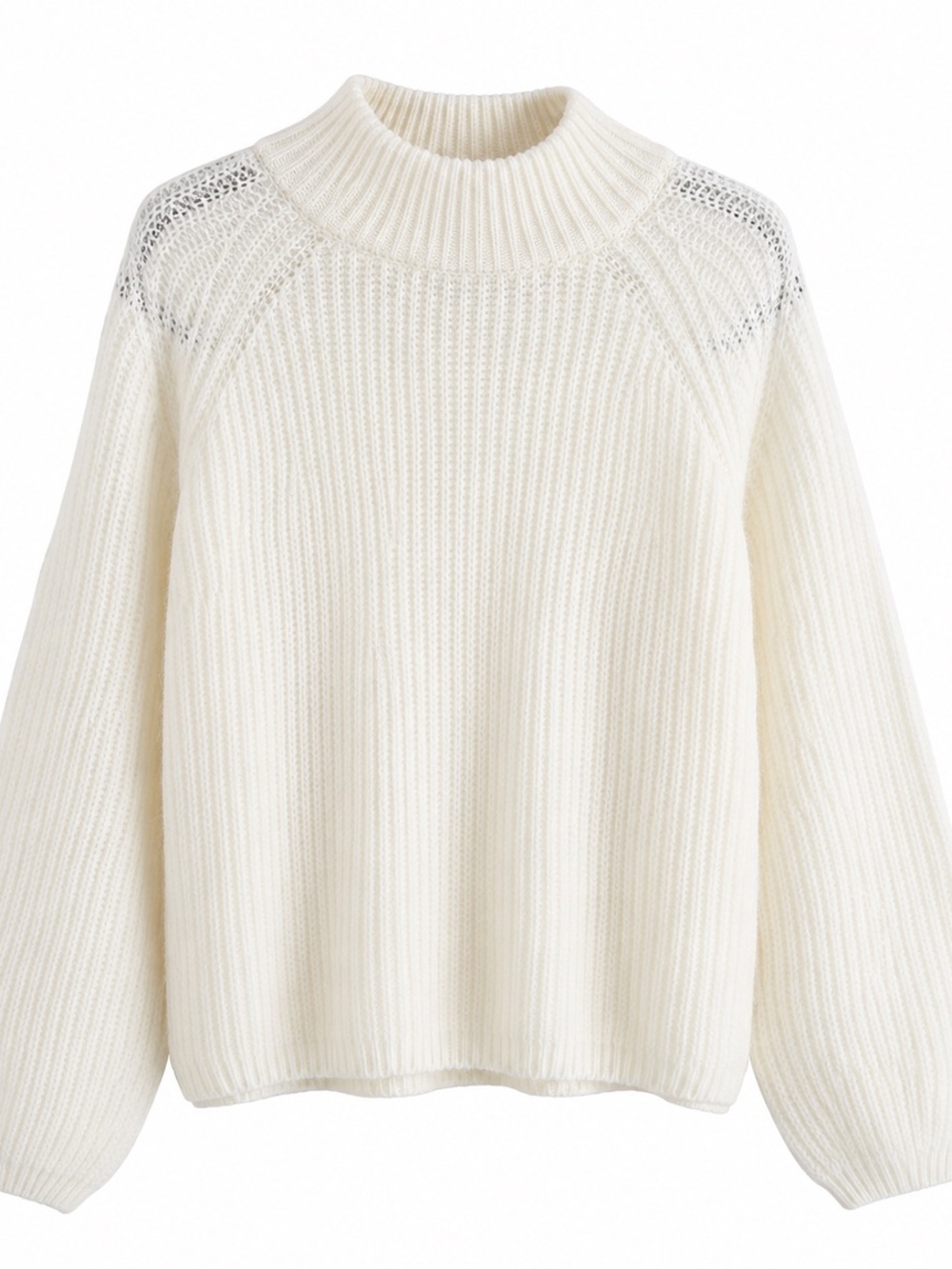 392. cupcakes & cashmere Cream Ribbed Mockneck Sweater